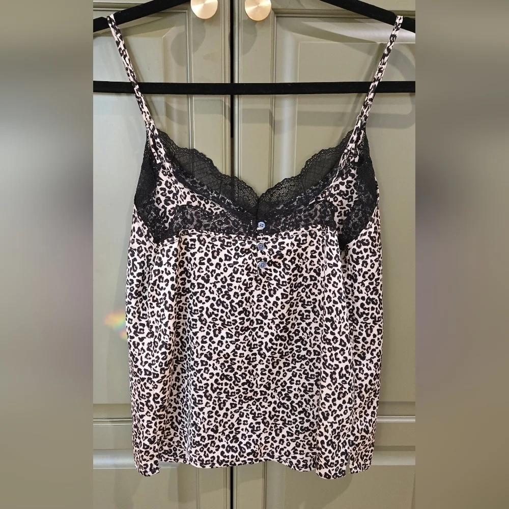Abercrombie & Fitch satin lace cheetah print camisole top - Picture 2 of 6